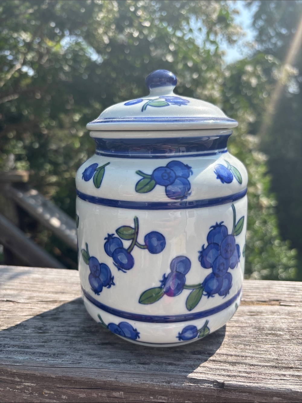 Vintage April Cornell Blueberry Jar